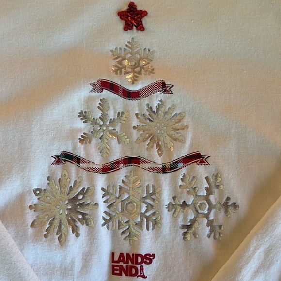 Lands’ End Holiday Limited Edition Woman’s Fitted Cotton Tee Shirt - Picture 2 of 7